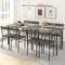 Costway 5PCS Dining Table Set for 4 Rectangular Kitchen Table & 4 Chairs with Metal Frame Cement Gray/Black